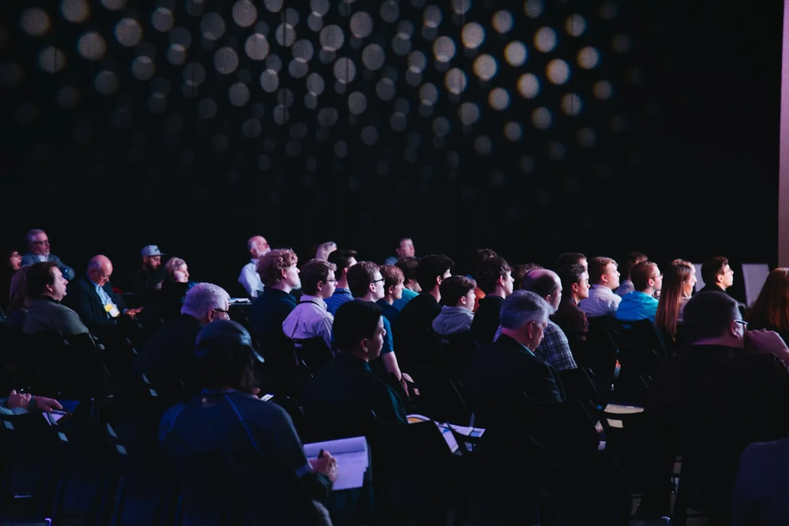 Corporate conference stage and audience